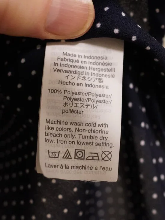 J.Crew Fac2X Navy White Polka Dot Sleeveless Button Tie Front Blouse - Picture 3 of 4